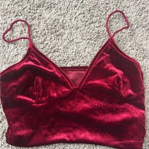 SHEIN Burgundy Velvet Top